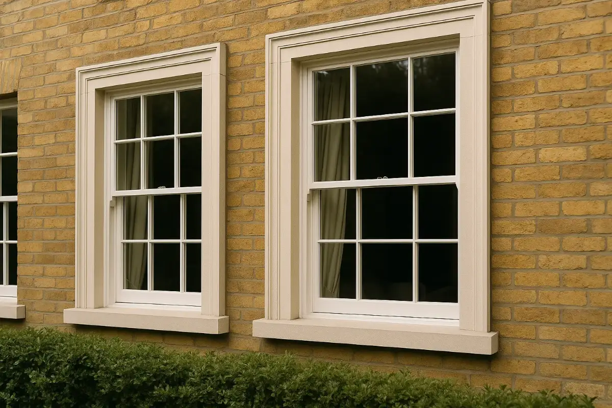 Traditional timber sash windows on a Georgian property